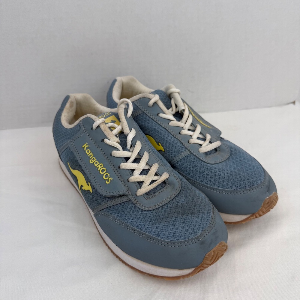 KangaROOS Womens Blue Yellow Mesh Pocket Sneakers Low Top Runners Size 9.5